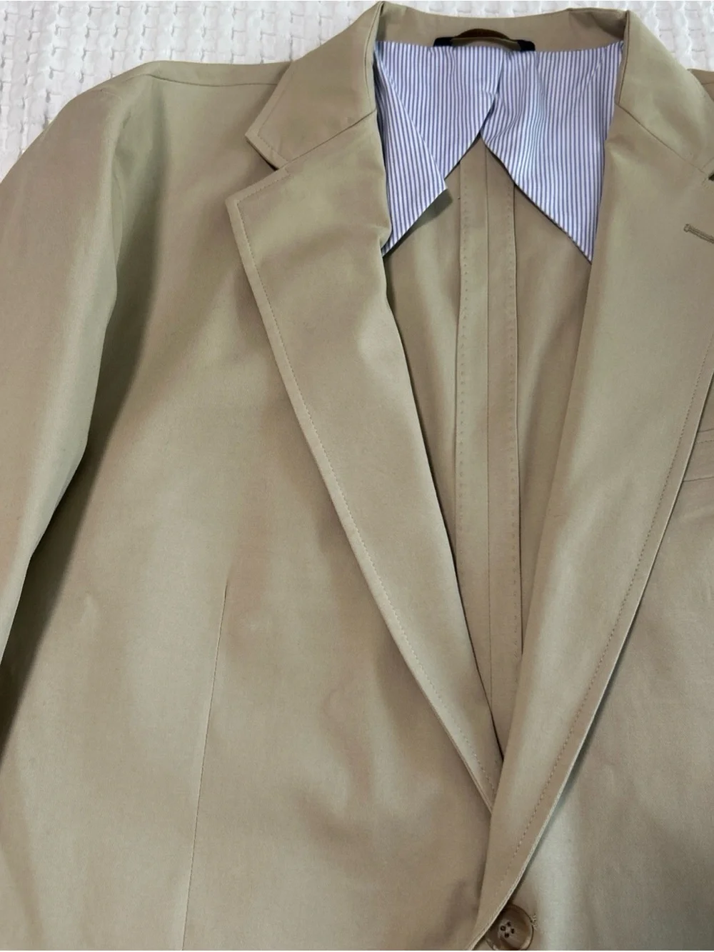 Brooks Brothers Men's Regent Fit Manteco Cotton Blazer Jacket Beige Khaki 48R